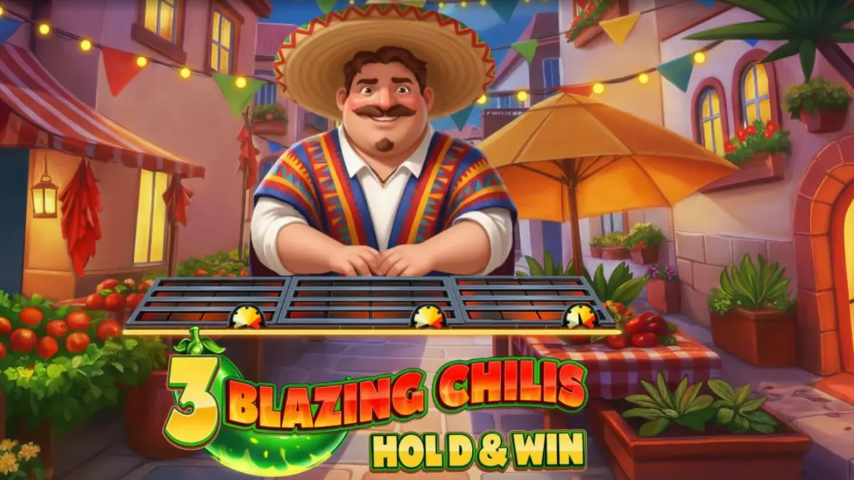 Tampilan visual slot 3 Blazing Chilis dengan tema fiesta Meksiko yang meriah