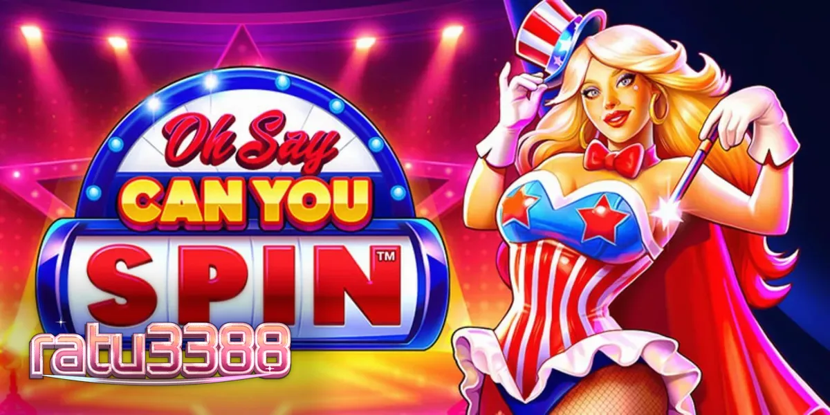 Tampilan visual slot Oh Say Can You Spin dengan tema patriotik dan nuansa kabaret.